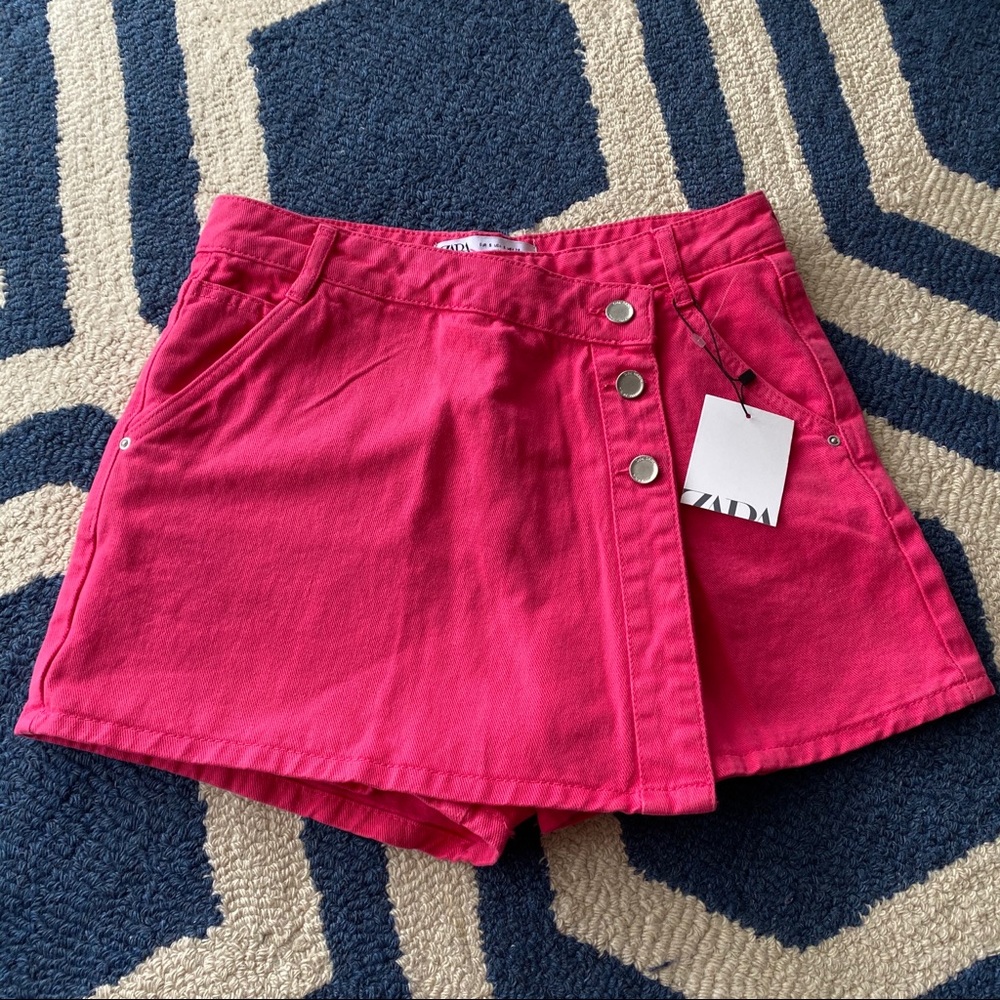 π ZARA HOT PINK DENIM COTTON SKORT! - Picture 5 of 12